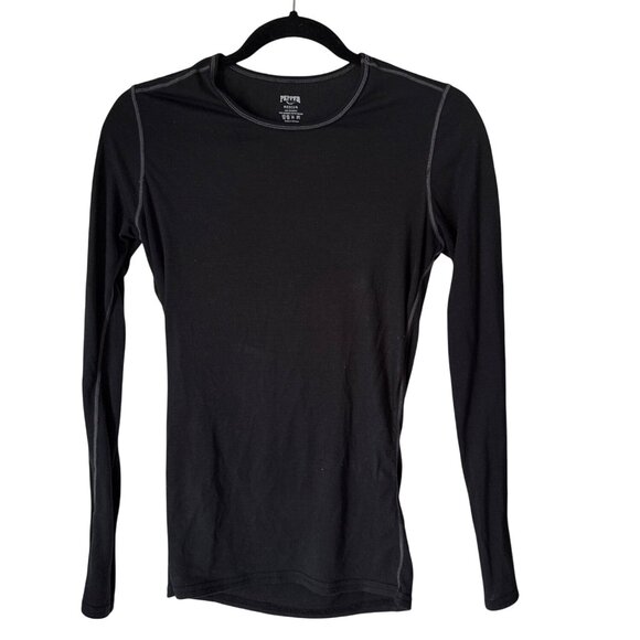 Pepper Womens Black Long Sleeve Top Medium 100% Polyester Lightweight & Comfort - Picture 1 of 7